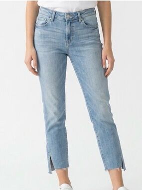 7 For All Mankind Light Wash High Rise Step Hem Jeans Size 26
